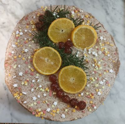 torta pan di spagna e crema all'arancia